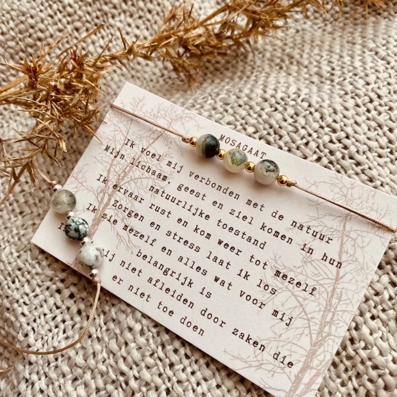 Affirmatie Armbandje - Mosagaat