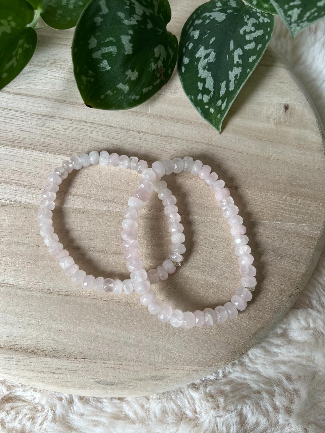 Rozenkwarts Facet Armband AA Kwaliteit – 6/8 mm