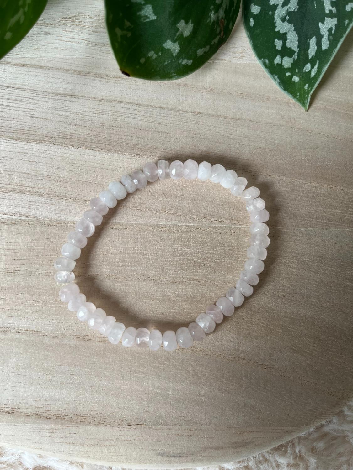 Rozenkwarts Facet Armband AA Kwaliteit – 6/8 mm