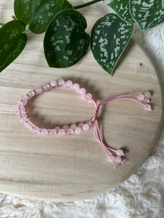 Rozenkwarts Armband Verstelbaar – 6 mm