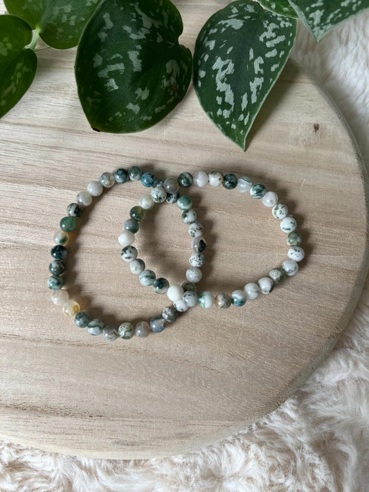 Boom Agaat Kogelarmband – 6 mm