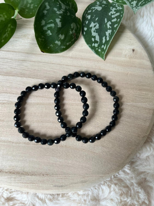 Regenboog Obsidiaan Facet Armband – 6 mm