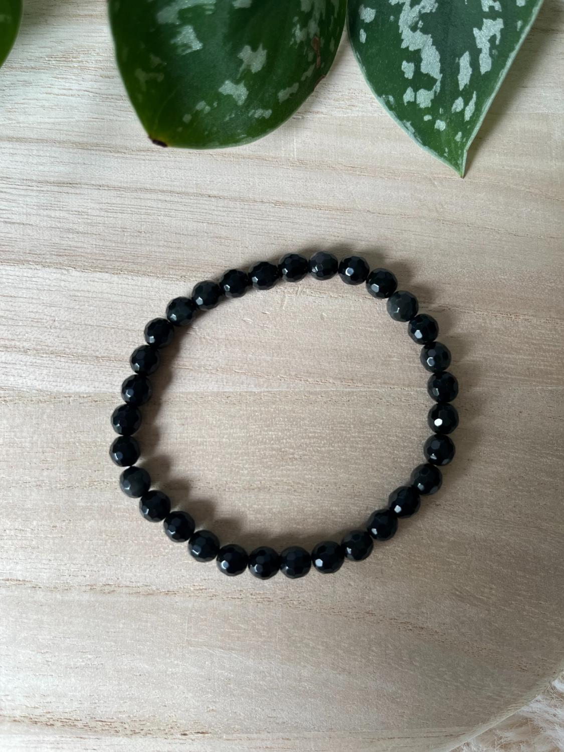 Regenboog Obsidiaan Facet Armband – 6 mm