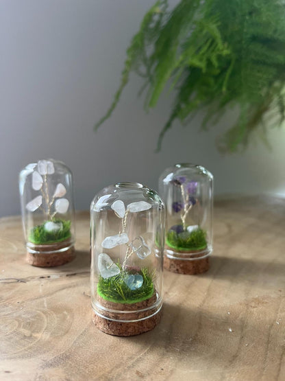 Gemstone tree in bell jar