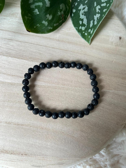 Lavasteen Kogelarmband – 6 mm